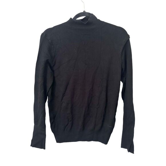 ZARA Mockneck Basic Knit Sweater Black Sz Large‎ - Picture 1 of 4